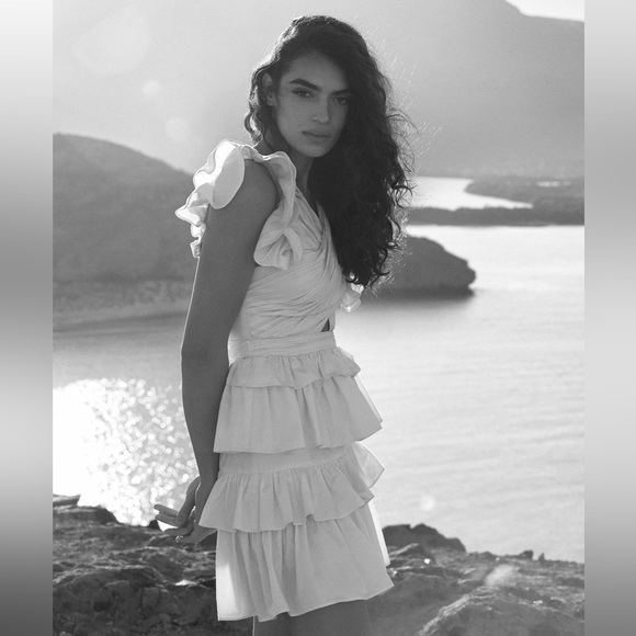 Ruffled halter Mini Dress. NWT! Size L. - Picture 6 of 12